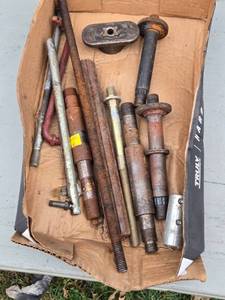 lot 445 image: Assortment of Used Metal Rods and Hardware in Box