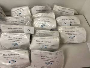 lot 21 image: Lot of 14 Mixed Size NEW SleepNet Mojo Full Face Mask and Headgear