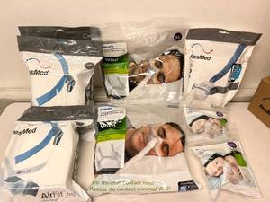 lot 37 image: Lot of Mixed Brand & Size NEW CPAP Nasal Masks (ResMed, Philips Respironics)