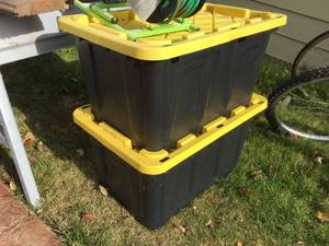 lot 130 image: 2 Black-Yellow Empty Totes