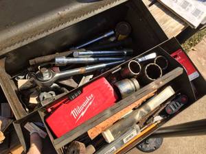 lot 160 image: Toolbox with 34 Dr Ratchet - Sockets - Tools