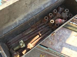 lot 183 image: Tool Box with Boring Bits & Chisel Bits