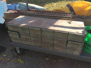 lot 187 image: 18 Drawer Storage Bins 34 x 12 x 11