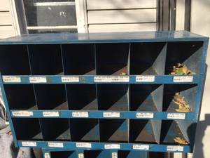 lot 202 image: Blue Organizer Cabinet 35 12 x 21 12 x 12