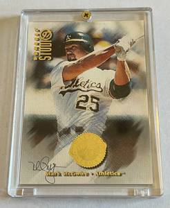 lot 35A image: Mark McGwire 2000 1997 Donruss Studios #22, numbered 09842000 Baseball Card