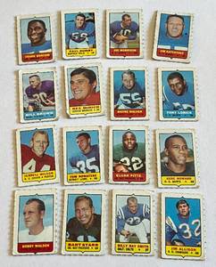 lot 36A image: Lot of 16 1969 Topps 4 in 1 Stamps w Bart Starr - Vintage Football Cards