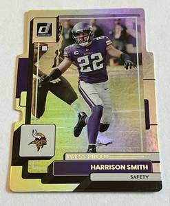 lot 40A image: Harrison Smith Die Cut Foil 75, 2022 Donruss Press Proof #109, numbered 6275 Minnesota Vikings Football Card