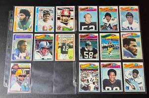 lot 10A image: 17 Card Vintage Football Star Lot - Lofton RC, Stabler, Swann, Carson RC, Too Tall, Lambert, and More