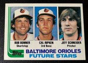 lot 7 image: Cal Ripken Jr. RC 1982 Topps #21 Baltimore Orioles Future Stars Vintage Rookie Baseball Card
