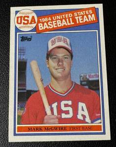 lot 8 image: Mark McGwire RC 1985 Topps #401 Team USA Rookie Vintage Baseball Card