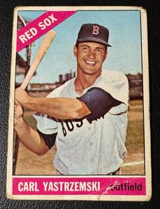 lot 13 image: Carl Yastrzemski 1966 Topps #70 Vintage Baseball Card
