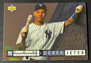 lot 14 image: Derek Jeter RC 1994 Upper Deck Top Prospects #550 Rookie Baseball Card