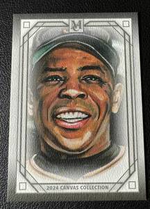 lot 22 image: Willie Mays 2024 Tops Museum Canvas Collection Reproduction #CCR-37 Baseball Card