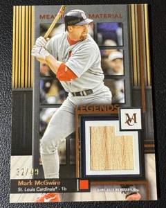 lot 23 image: Mark McGwire Bat Relic 49 2024 Topps Museum Meaningful Relic Legend Card #MMRL-MM, numbered 3249 Baseball Card