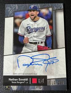 lot 25 image: Nathan Eovaldi Auto 2992024 Topps Museum Collection Archival Autograph #AA-NE, numbered 110299, Baseball Card