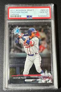 lot 35 image: PSA 10 Gem Mint 2017 Bowman Draft Chrome Christian Pache #BDC40 Baseball Card