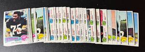 lot 49 image: 50 Star Card Lot 1975 Topps Football Vintage Cards - Joe Greene (Many), Len Dawson (Multiple), Jack Ham (Multiple), OJ Simpson, Mel Blount RC, Tons of All-Pro Cards and More