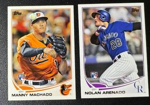 lot 17A image: Nolan Arenado and Manny Machado RC 2 Card Lot 2013 Topps#270 and Update #US259 Rookie Baseball Cards