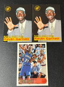 lot 19A image: Kevin Garnett 3 Card RC Lot Rookie Basketball Cards