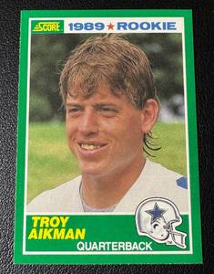 lot 31A image: Troy Aikman RC 1989 Score #270 Rookie Football Card