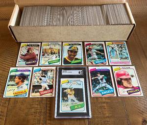 lot 1 image: 1980 Topps COMPLETE SET w Rickey Henderson RC SGC 6 EX-NM - Vintage Baseball Cards