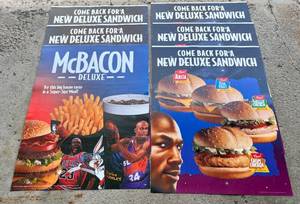 lot 12B image: (6) Michael Jordan McDonalds 38x29 Basketball Advertisements