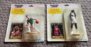 lot 29C image: Julius Erving and John Havlicek Legends Collection Staring Lineup Figures