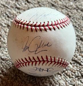 lot 25C image: 2003 Minnesota Twins Team Signed Twinsfest Ball - Justin Morneau Rookie Year, Mientkiewecz, Pierzynski, Gardenhire, Guardado, Newman, Lecroy, Hocking, Radke, White, Anderson, Renko, Steinbach and more