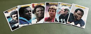 lot 42D image: 1980 Topps Giant Football 7 Card Lot - Walter Payton, Terry Bradshaw, Tony Dorsett, Joe Greene and More