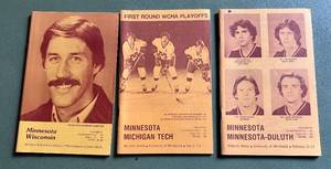 lot 53D image: 3 University of Minnesota Gopher Hockey 1970s80s Game Programs