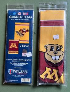 lot 54D image: 2 University of Minnesota Gopher Garden Flags