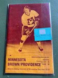 lot 12D image: University of Minnesota Gophers Hockey 1970s Game Program w Herb Brooks Coach