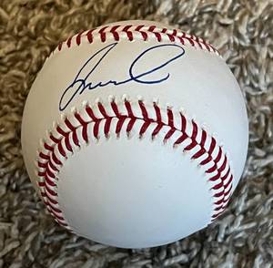 lot 59 image: Jose Miranda Signed Rawlings OMLB Manfred Baseball with Beckett COA and Case - Minnesota Twins