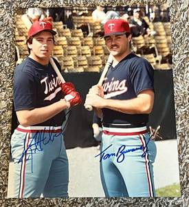 lot 62 image: Kent Hrbek and Ton Brunansky Signed 8x10 Photo - Minnesota Twins Baseball