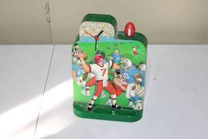 lot 3 image: Vintage Football-Themed Quartz Alarm Clock - Fun-Damental Too Ltd.