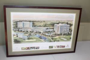 lot 25 image: Framed Architectural Illustration of Waldorf Astoria Orlando Resort & Spa - Opening Announcement