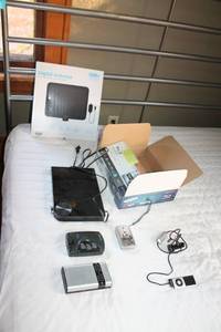 lot 70 image: Assortment of Electronics - HD Digital Antenna, Samsung Blu-ray Player, Radios, and More