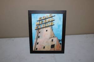 lot 104 image: Framed Artwork of Gold Medal Flour Sign - Signed by Artist