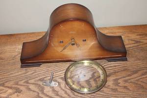 lot 141 image: Vintage German Mantel Clock with Brass Mechanical Movement