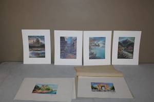 lot 164 image: Collection of 5 Signed Scenic Art Prints - Detailed Landscapes