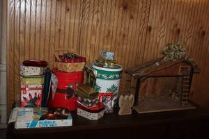 lot 233 image: Assortment of Holiday Gift Boxes and Decorations