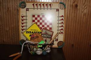 lot 235 image: Assortment of Games and Sports Equipment - Including Monopoly and Baseball Gear