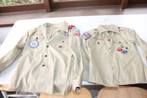 lot A-261 image: Group of 2 Vintage Boy Scouts Uniform Shirts with Patches