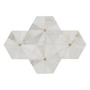 5 Boxes of MSI Elegante White Pinweheel 12 in. x 11 in. Stone Metal Mesh-Mounted Mosaic Floor and Wall Tile (8.5 sq. ft.Case)   Customer Returns See Pictures