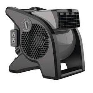 Lasko 11.2 in. 3 Speeds Blower Fan in Gray with Carry Handle, Circuit Breaker, Power Outlets, High Velocity Utility Pivoting    Customer Returns See Pictures