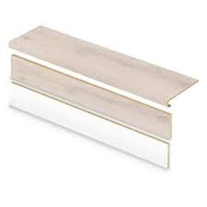 7 Boxes of Cap A Tread Spring Park Oak 47 in. L x 12.15 in. W x 1.69 in. T Vinyl Overlay Stair Tread and Reversible Riser Kit  Customer Returns See Pictures