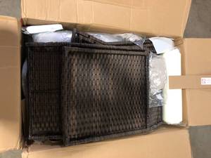 AB 3-Piece Wicker Patio Set with Cushions Missing Pieces  Customer Returns See Pictures