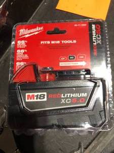 Milwaukee M18 18-Volt 5.0 Ah Lithium-Ion XC Extended Capacity Battery Pack  Customer Returns See Pictures