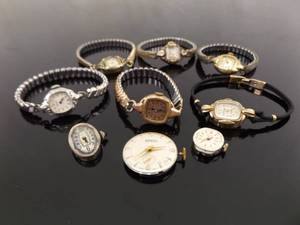 lot 104 image: Lot of Various Windup Gold Plated etc. Watches, Parts, etc.