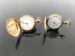 lot 109 image: 2 Vintage Elgin etc. Gold Filled Pocket Watches